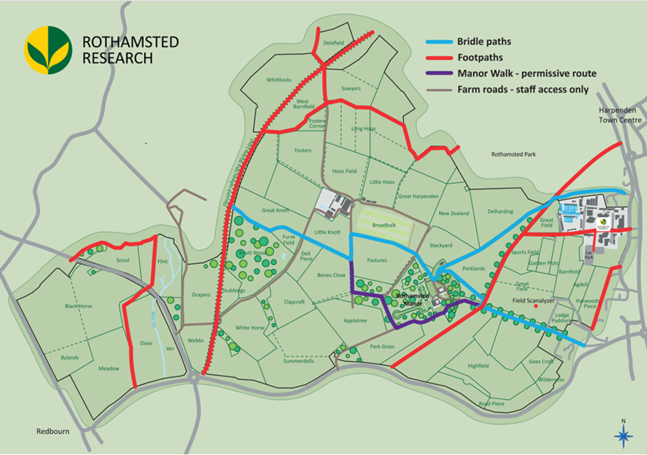 map of the rothamsted estate