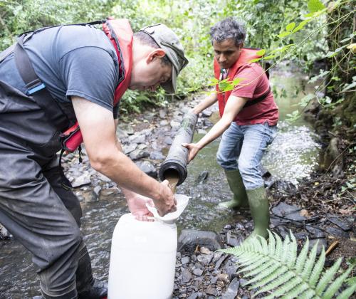 Collecting sediment samples