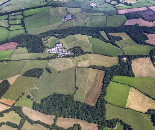 Aerial view of North Wyke farm